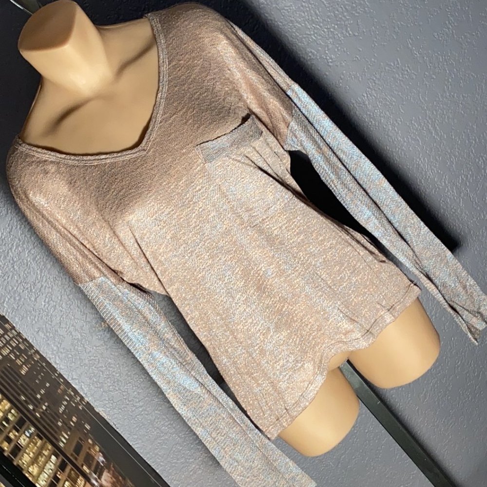Metallic Long Sleeve Women's Top